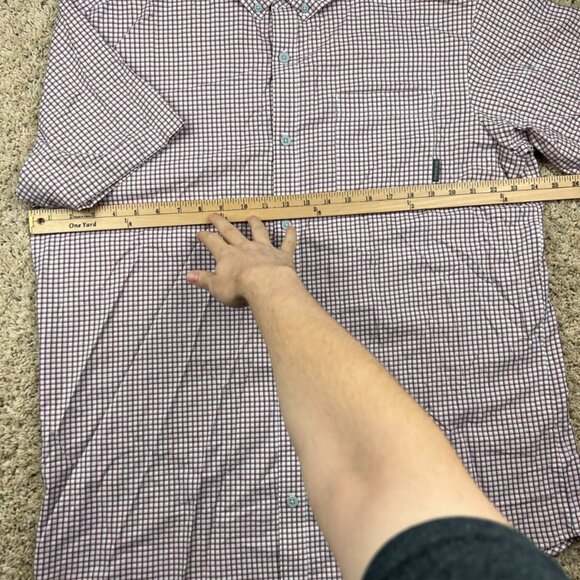 Columbia Button Up Shirt Mens XL Red White Check Short Sleeve Workwear Casual - Picture 6 of 7